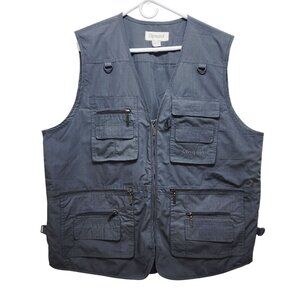 Olympina Mens Outdoor Multi-Pocket Utility Vest Size 2XL Gray